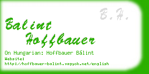 balint hoffbauer business card
